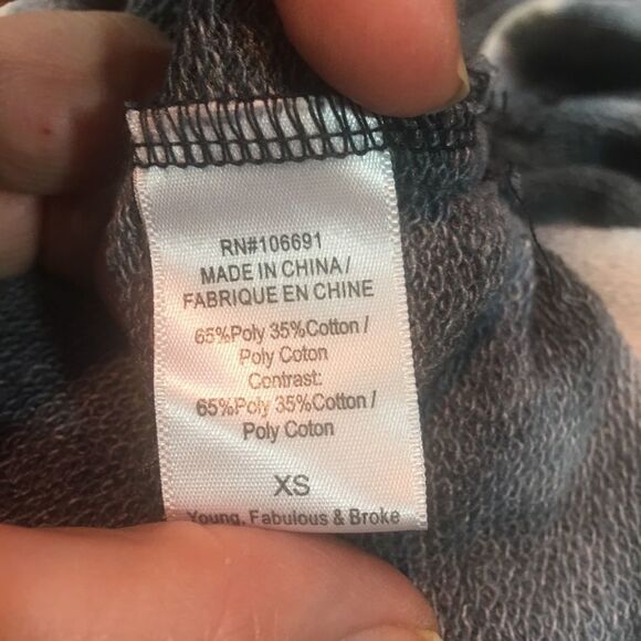 Young Fabulous & Broke Tie Dye Hoodie Sweatshirt With Ties Size XS - Picture 7 of 8